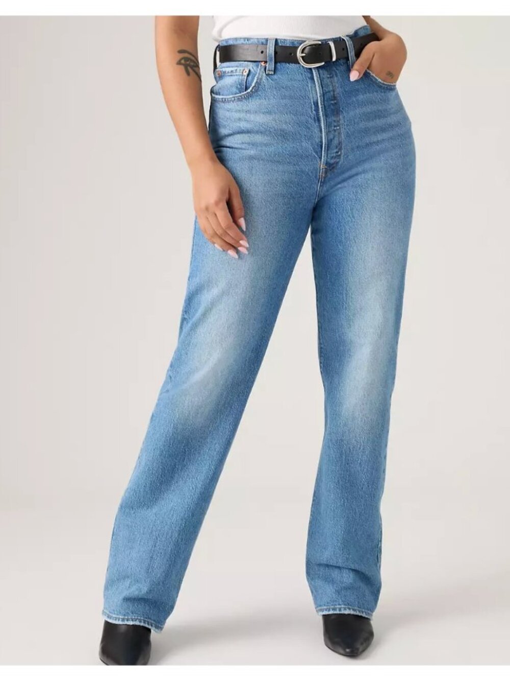 Levi's Premium Rikcage Full Length Women's 28x34 Jeans Dance Around Medium Wash - Picture 1 of 8